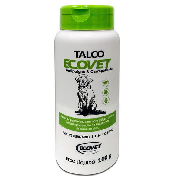 Talco Ecovet 100g - Antipulgas e Perfumado