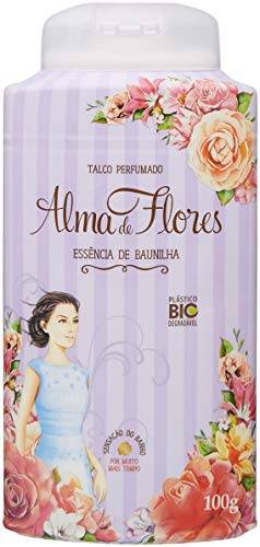 Talco Perfumado 100G Baunilha com 12, Alma de Flores