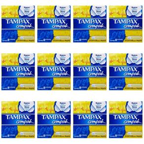 Tampax Compak Absorvente Íntimo Regular com 8 - Kit com 12