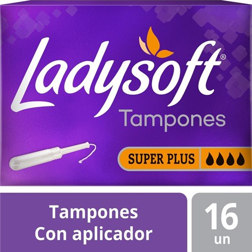 Tampones Ladysoft Súper Plus Flujo Intenso Talla Única 16 Unid.