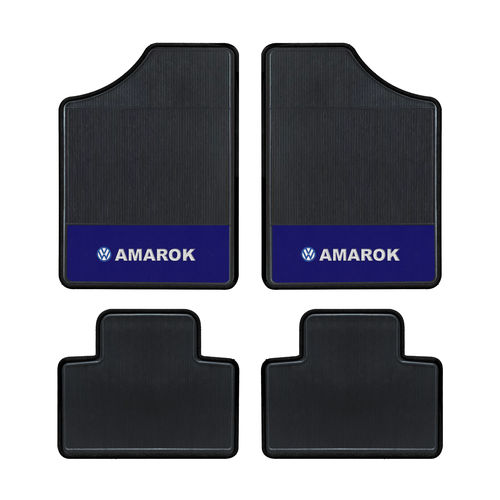 Tapete Automotivo- Amarok - Base Azul - Logo Volkswagen