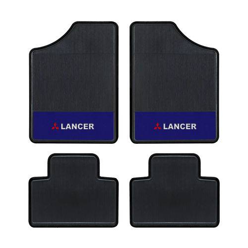 Tapete Automotivo - Lancer - Base Azul - Logo Mitsubishi