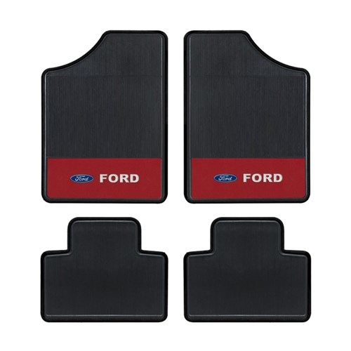 Tapete Automotivo - Logo Ford - Base Azul - 4 Peças
