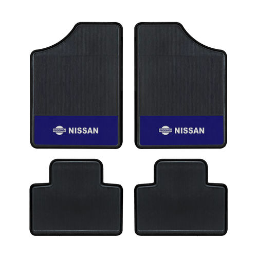 Tapete Automotivo - Logo Nissan - Base Azul - 4 Peças