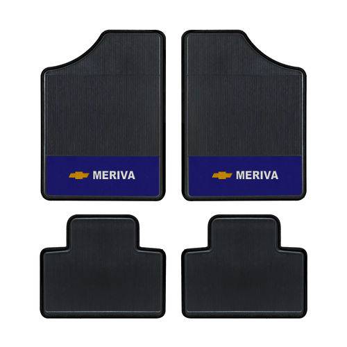 Tapete Automotivo - Meriva - Base Azul - Logo Chevrolet