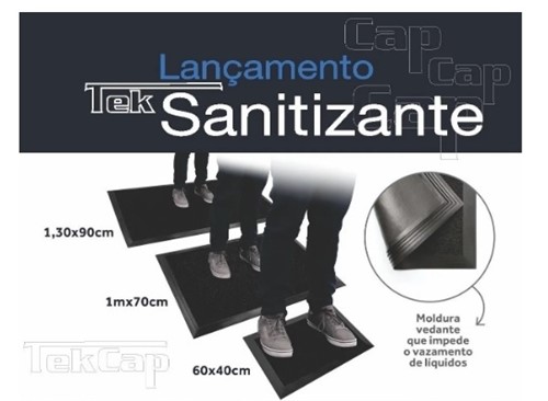 Tapete Capacho Sanitizante e Higienizante Anticovid (60 X 40 Cm)