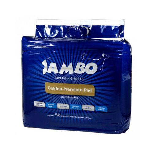 Tapete Higiênico Golden Premium Pad 80x60 para Cães 50 Unidades - Jambo