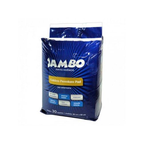 Tapete Higiênico Jambo Golden Premium Pad Pacote C/ 30 Unidades 80cm X 60cm