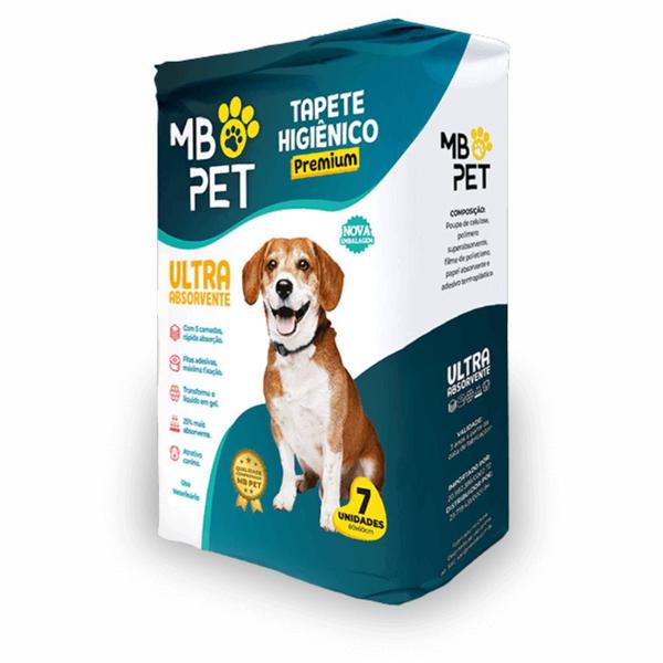 Tapete Higiênico Mb Pet Premium Ultra Absorvente 7 Unidades
