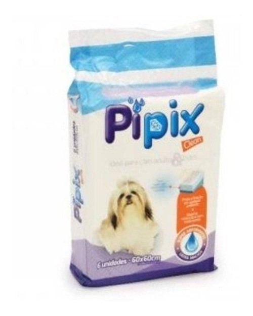 Tapete Higiênico para Cães e Gatos Pipix Clean 6 Unidades 60X60Cm