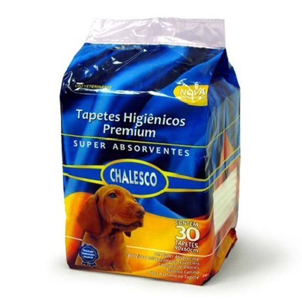 Tapete Higiênico Premium para Cães Chalesco Tamanho 90x60cm 30 Unidades