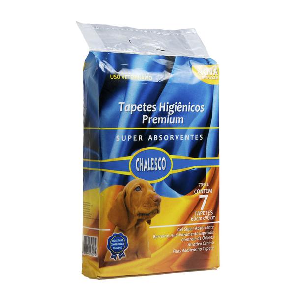 Tapete Higiênico Premium para Cães Chalesco Tamanho 90x60cm 7 Unidades