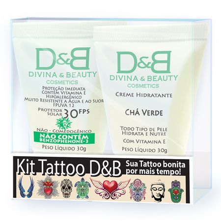 Tattoo Creme Hidratante Chá Verde e Protetor Solar FPS30 DivinaBeauty - Divina Beauty