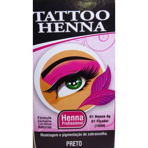 Tattoo Henna para Sobrancelha Preto