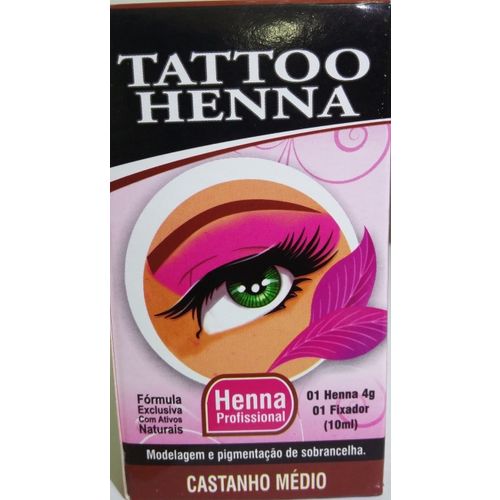 Tattoo Henna para Sobrancelhas Castanho Médio