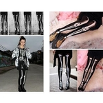 Tatuagem De Esqueleto Preto Sexy Das Mulheres Meias Meias-calça Leggings