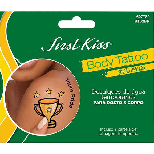 Tatuagem para Rosto e Corpo Temporária First Kiss Team Pride