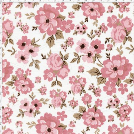 Tecido Estampado para Patchwork - Floral Pink Cor 1 (0,50x1,40)