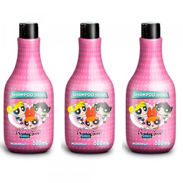Teens Powerpuff Girls Shampoo Morango 500ml (Kit C/03)