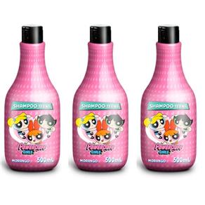 Teens Powerpuff Girls Shampoo Morango 500ml - Kit com 03