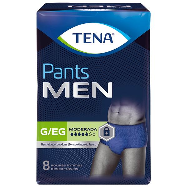 Tena Pants Men Calça Roupa Íntima Aprovado por Milhões de Homens Tamanho G/eg 8 Unidades