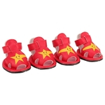 Tênis Pet Bow Red Summer Sports Shoes Shoes respirável para cães pequenos Pu Anti-Slip (4)