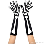 Teste padrão preto Halloween Costume Props 3D Skeleton impressão Meias Luvas