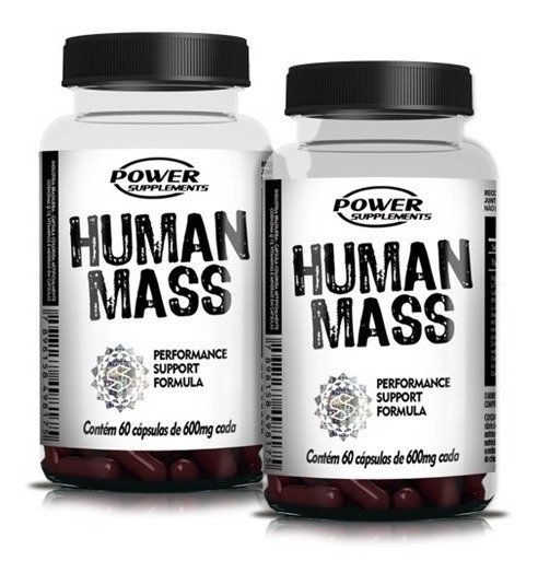 Testo Pré Hormonal Human Mass - 2X60 Capsulas Power + Brinde (Natural)