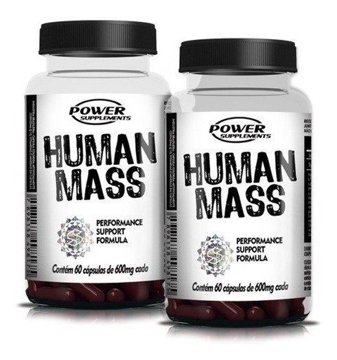 Testo Pré Hormonal Human Mass - 2X60 Capsulas Power + Brinde (Natural)