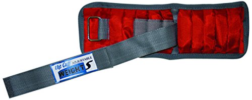 The Adjustable Cuff Wrist Weight - 4 Lb - 20 X 0.2 Lb Inserts - Red - Pair