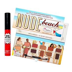 The Balm Nude Beach + Read My Lips Hubba Hubba Kit - Paleta de Sombra + Gloss Labial Kit