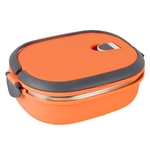 Sunnye Thermal Insulated Bento aço inoxidável Container Food Lunch Box (1 camada, Orange)
