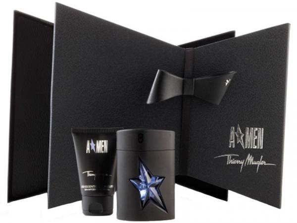 Thierry Mugler Kit AMen Rubber Flask Perfume - Masculino Eau de Toilette 50ml + Gel de Banho 50ml
