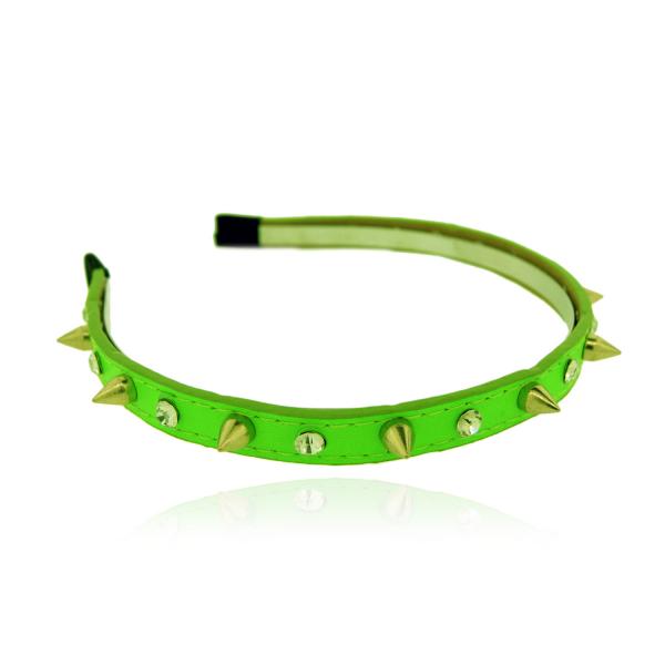 Tiara Spike e Strass Verde Neon - Bijoulux