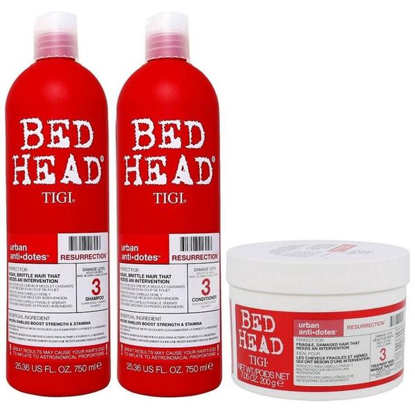 Tigi Bed Head Resurrection Shampoo Kit 750ml Condicionador 750ml e Máscara 200g