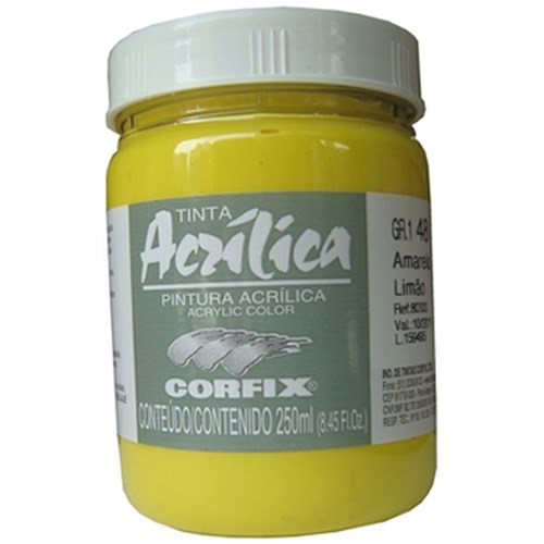 Tinta Acrílica 250ml Amarelo Limão 48 GI Corfix