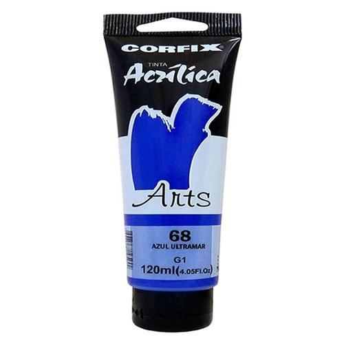 Tinta Acrílica Arts 120ml Azul Ultramar 68 GI Corfix