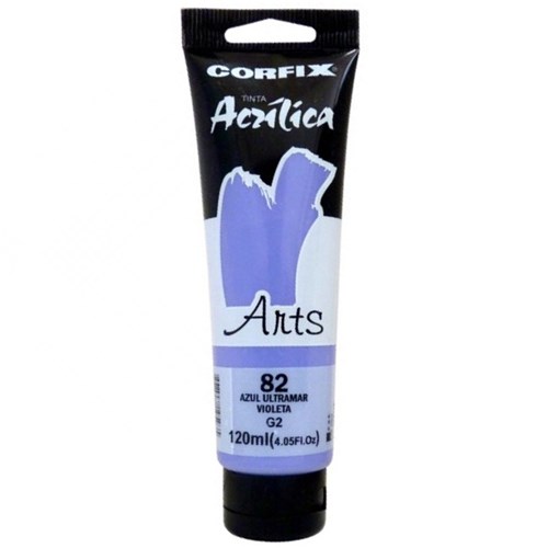 Tinta Acrílica Arts 120ml Azul Ultramar Violeta 82 GII Corfix