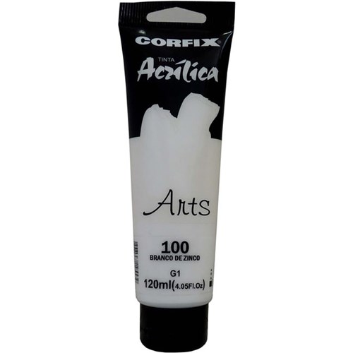 Tinta Acrílica Arts 120ml Branco de Zinco 100 GI Corfix