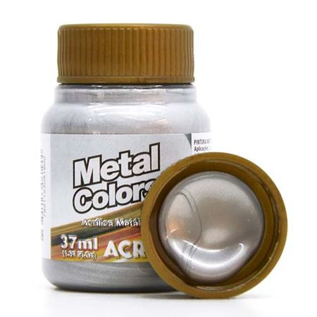 Tinta Acrílica Metal Colors Acrilex 37ml 599 - Alumínio