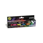 Tinta Acrílica Neon com 6 Cores - Ref. 03906