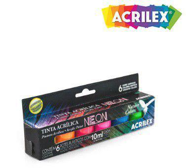 Tinta Acrílica Neon Nature Colors 10ml C/6 - Acrilex