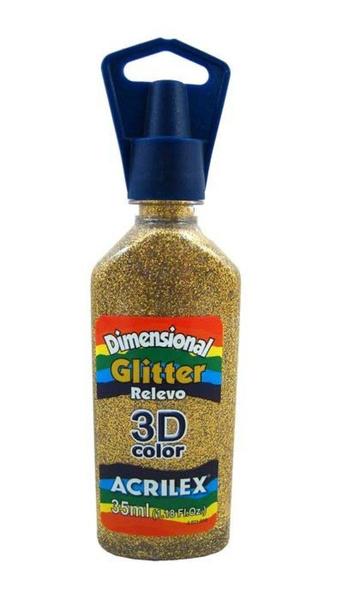 Tinta Dimensional Glitter 35ml - 201 Ouro Acrilex