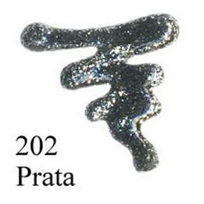 Tinta Dimensional Glitter - Acrilex-202-Prata