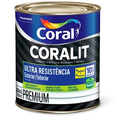 Tinta Esmalte Premium Acetinado Coralit Ultra Resistência Branco 800ml