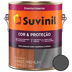 Tinta Esmalte Sintético Cor e Proteção Fosco para Madeira e Metal - 3.6 Litros - Grafite Escuro - 53404110