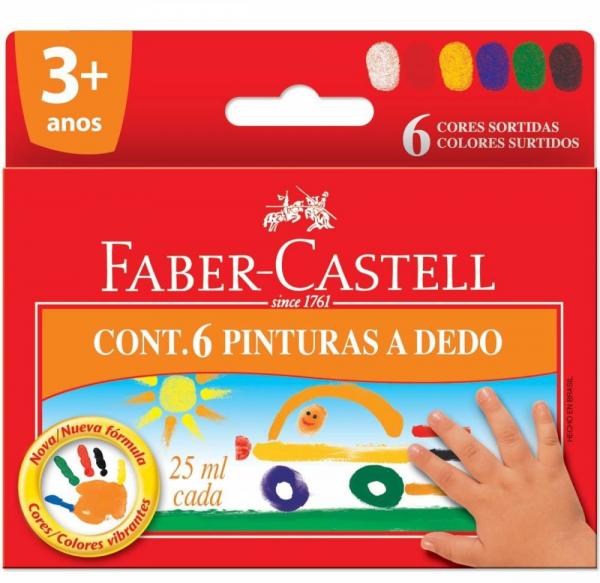 Tinta Faber-Castell Pintura a Dedo 6 Cores HT160006
