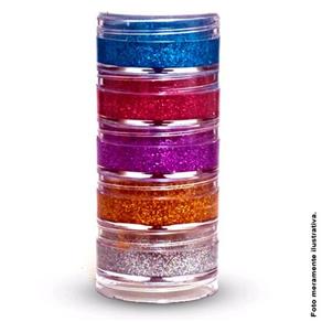 Tinta Facial Glitter Cremoso - Kit com 5 Cores - Tamanho Único - Azul
