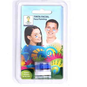 Tinta Facial Kit com 2 Azul e Branco - Tamanho Único - Azul