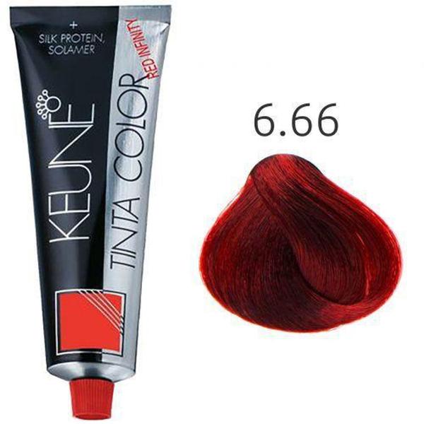 Tinta Keune Color Red Infinity 60ml - Cor 6.66 - Vermelho Intenso